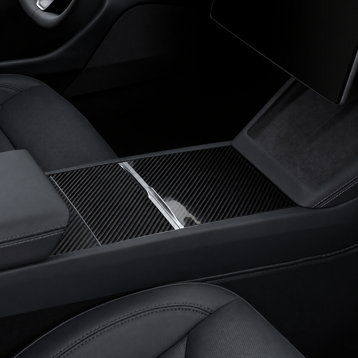 Center Console Carbon Fiber Wrap Kit - Model Y Juniper 2025+/Model 3 Highland 2024+