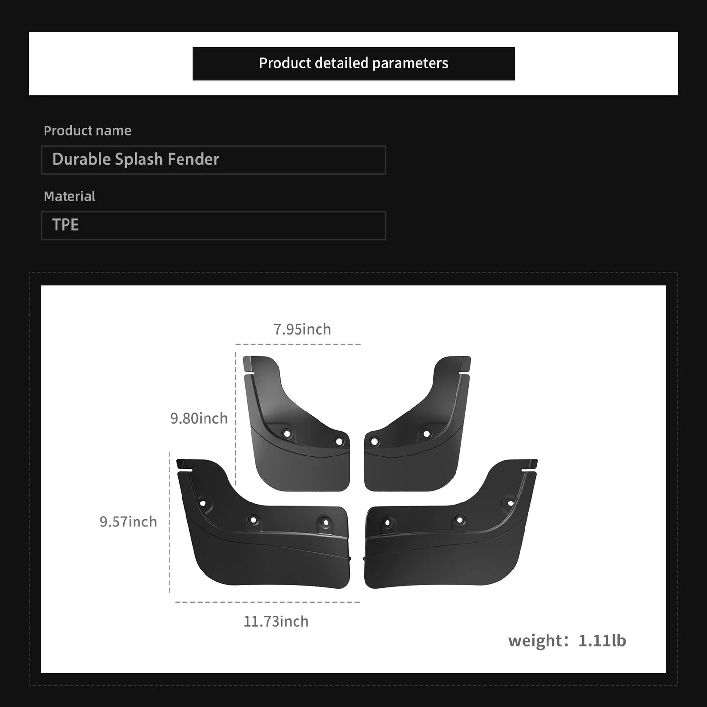 Flexible Mud Flap Set - Model Y Juniper 2025+