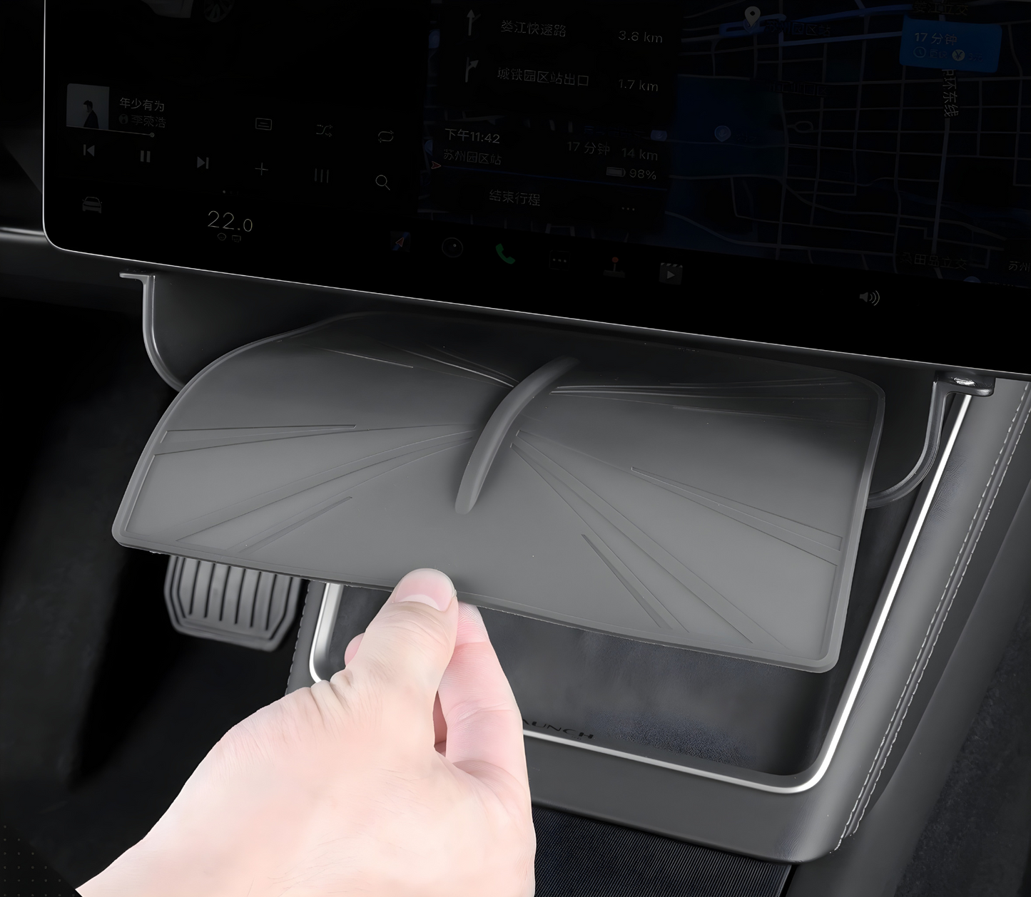 Under Screen Organizer - Model Y Juniper 2025+/Model 3 Highland 2024+