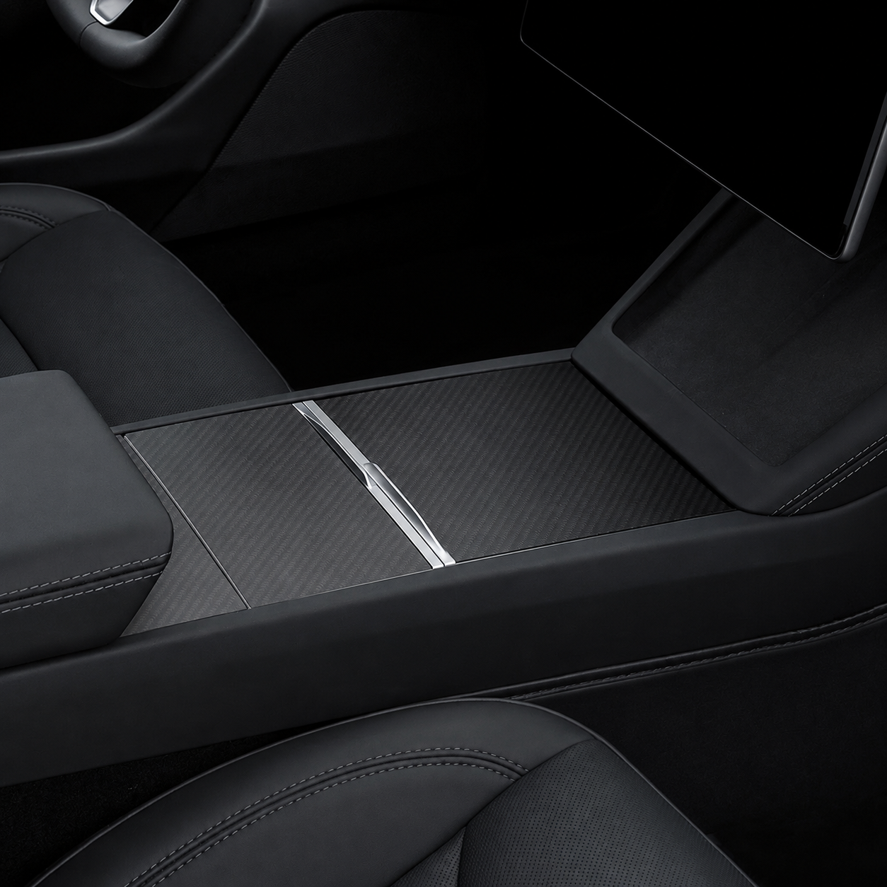 Center Console Carbon Fiber Wrap Kit - Model Y Juniper 2025+/Model 3 Highland 2024+
