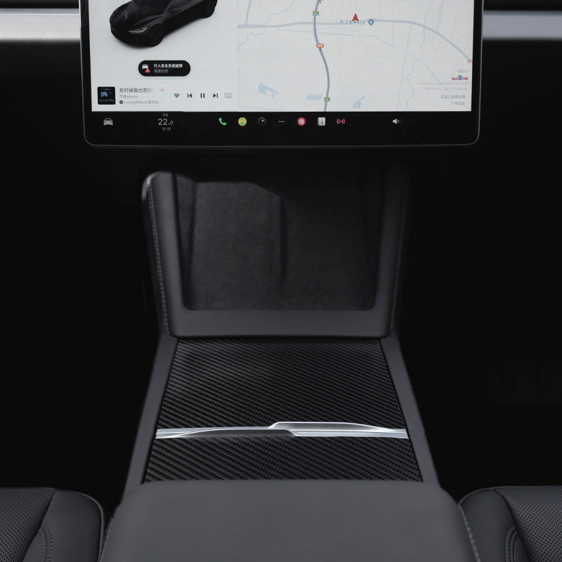 Center Console Carbon Fiber Wrap Kit - Model Y Juniper 2025+/Model 3 Highland 2024+