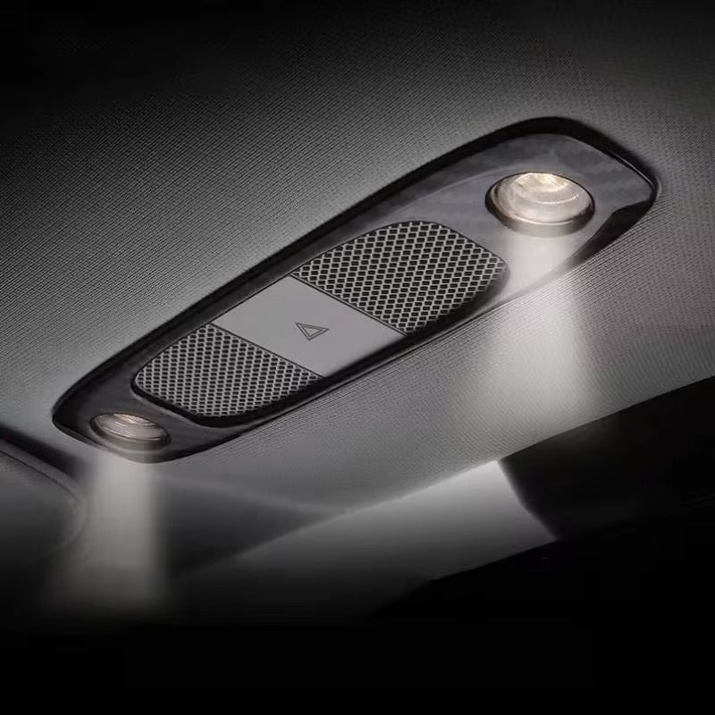 Dome Light Covers, Front and Rear, Carbon Fiber - Model 3/Y